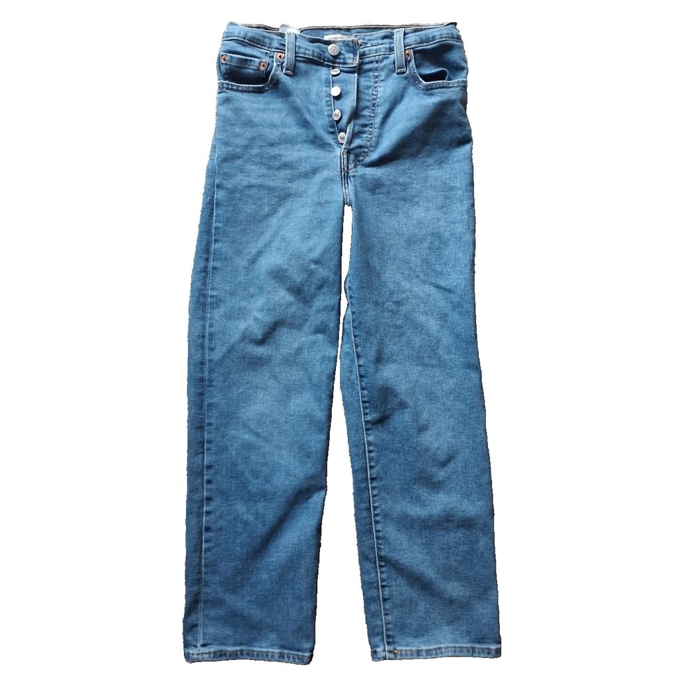 Levi's Ribcage Straight Ankle Jeans Women's 26 High‎ Rise Button Fly Medium Wash